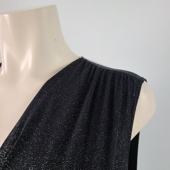 Tiana B Black Silver Metallic Cross Over Jumpsuit - Picture 5 of 16